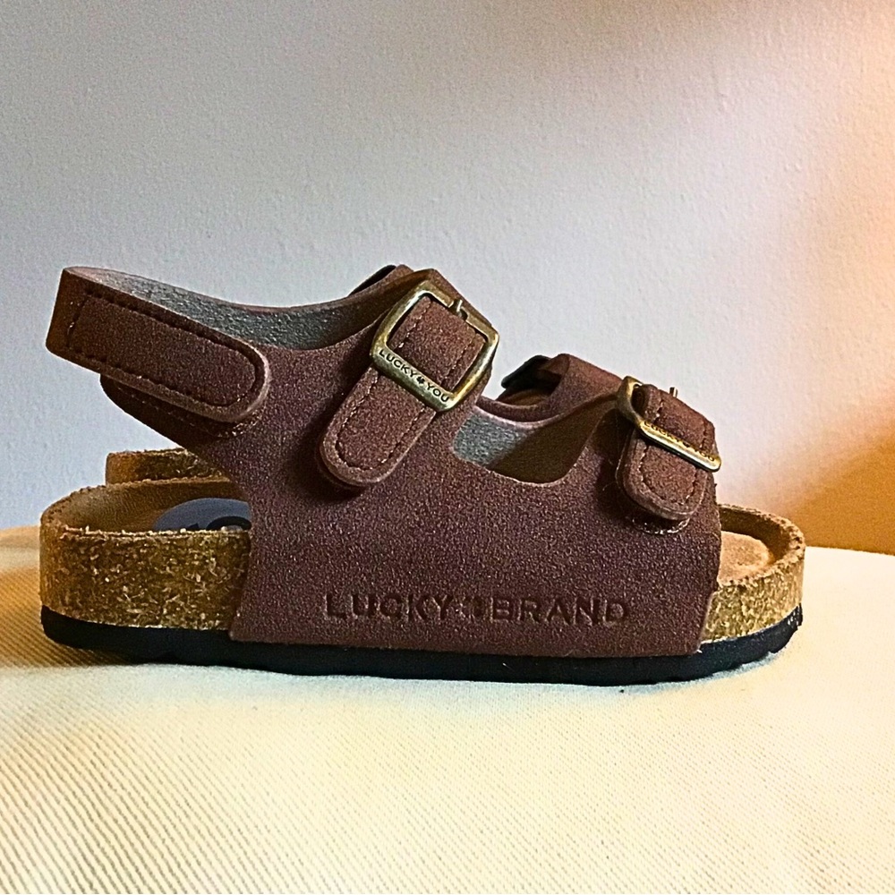 Lucky Brand Toddler Girl Sandals Size8– Brown Cork Sole w Adjustable Strap (NWT)